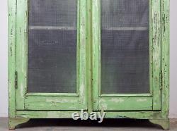 Vintage Worn Painted Industrial Food Cupboard Kitchen Mesh Doors (REF551)