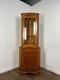 Vintage Yew Wood Corner Display Cabinet