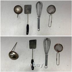 Vintage Yoshimaru Tin Kitchen Set, Retro Toy, Collectible, Rusty, 21 Pieces