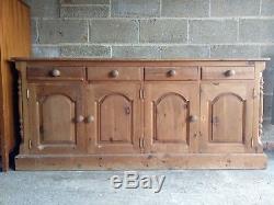 Vintage antique stripped pine dresser base / sideboard
