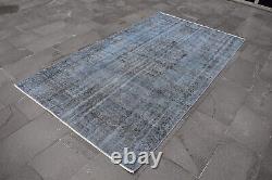 Vintage area rug, Kitchen rug, Turkish handmade rug, Carpet 4.7 x 8.4 ft RR4456