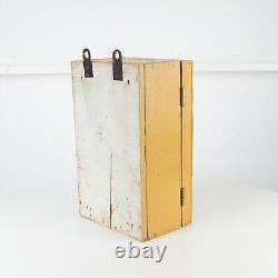 Vintage beige wooden bathroom cabinet, Vintage Industrial medicine wall cabinet