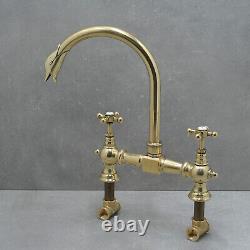 Vintage brass mixer taps retro belfast sink antique faucet swan head