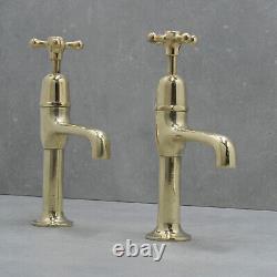 Vintage brass pillar taps TALL belfast sink antique faucet retro