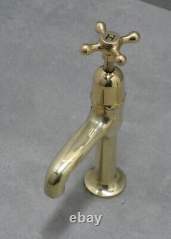 Vintage brass pillar taps TALL belfast sink antique faucet retro