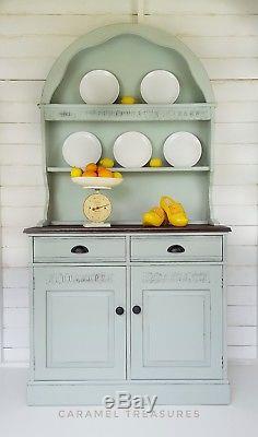 Vintage dutch dresser, kitchen dresser in duck egg, painted welsh dresser