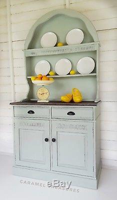 Vintage dutch dresser, kitchen dresser in duck egg, painted welsh dresser