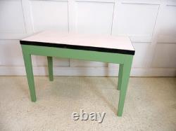 Vintage enamel topped 1950s Kitchen prep pastry table or vintage office desk