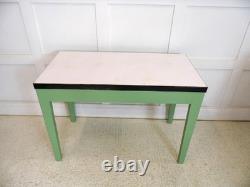 Vintage enamel topped 1950s Kitchen prep pastry table or vintage office desk