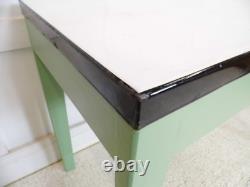 Vintage enamel topped 1950s Kitchen prep pastry table or vintage office desk