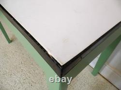 Vintage enamel topped 1950s Kitchen prep pastry table or vintage office desk