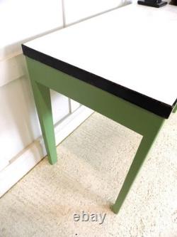 Vintage enamel topped 1950s Kitchen prep pastry table or vintage office desk