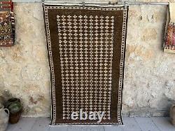 Vintage handknotted Turkish Oushak rug