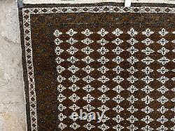 Vintage handknotted Turkish Oushak rug
