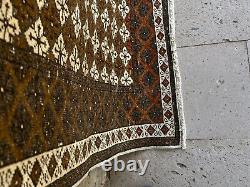 Vintage handknotted Turkish Oushak rug