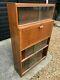 Vintage Lockable Drop Front Bureau Cabinet With Glass Sliding Display Sections