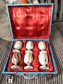 Vintage marble onyx goblets wine glasses