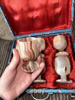 Vintage marble onyx goblets wine glasses