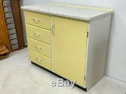 Vintage mid century 1950's restored kitchen cabinet sideboard unit with worktop