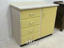 Vintage mid century 1950's restored kitchen cabinet sideboard unit with worktop