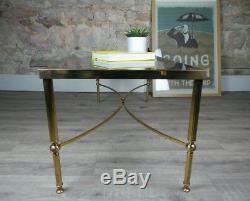 Vintage mid century Maison Jansen style brass & glass coffee table 1960/70s