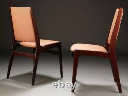 Vintage retro Danish mid century kitchen dining chairs 4 wooden mahogany 1980s