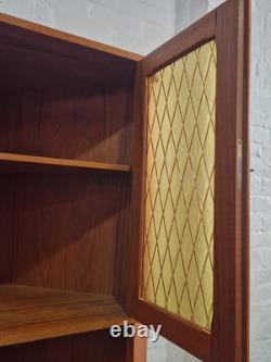 Vintage retro Danish mid century teak corner display cabinet cupboard