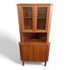 Vintage Retro Danish Mid Century Teak Tall Corner Display Cabinet Cupboard