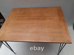 Vintage retro Danish mid century wood kitchen dining table work desk MCM hairpin