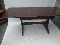 Vintage retro Mid Century wood kitchen dining Ercol table extending farmhouse