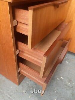 Vintage retro Mid Century wood teak book case glass display TV cabinet 60s 70s