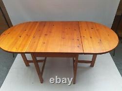 Vintage retro Mid Century wooden pine pub kitchen dining table extending folding