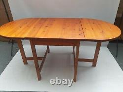Vintage retro Mid Century wooden pine pub kitchen dining table extending folding