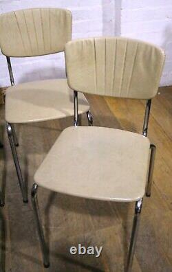 Vintage retro Mid century NORSY vinyl and chrome diner kitchen chairs