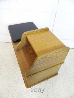 Vintage retro Telephone seat bench storage cupboard 1970s teak effect Hall seat