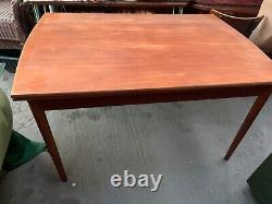 Vintage retro antique Danish mid century extending kitchen dining table MCM 70s