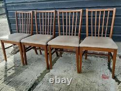 Vintage retro antique Danish mid century teak wooden kitchen dining chairs x 4