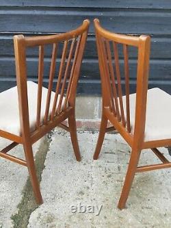 Vintage retro antique Danish mid century teak wooden kitchen dining chairs x 4