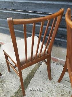 Vintage retro antique Danish mid century teak wooden kitchen dining chairs x 4