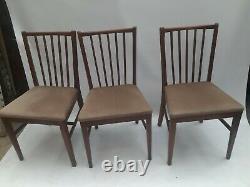 Vintage retro antique Danish mid century teak wooden kitchen dining chairs x 4