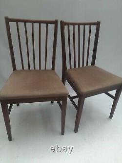 Vintage retro antique Danish mid century teak wooden kitchen dining chairs x 4