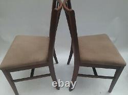 Vintage retro antique Danish mid century teak wooden kitchen dining chairs x 4