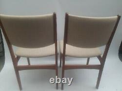 Vintage retro antique Danish mid century teak wooden kitchen dining chairs x 6