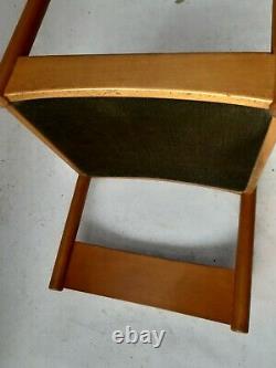 Vintage retro antique Danish mid century wooden kitchen dining chairs x2 pair