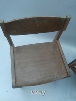 Vintage retro antique Danish mid century wooden kitchen dining chairs x 2 pair