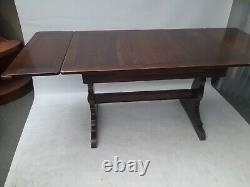 Vintage retro antique Ercol mid century wooden kitchen dining table extending