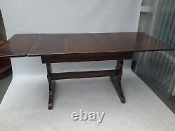 Vintage retro antique Ercol mid century wooden kitchen dining table extending