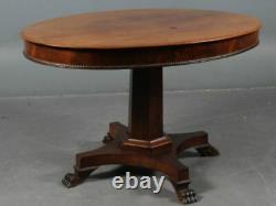 Vintage retro antique wood kitchen dining table desk oval antique pub cafe