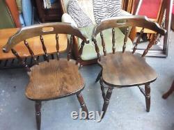 Vintage retro antique wooden curved kitchen dining cafe pub chairs mid century