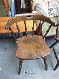 Vintage retro antique wooden curved kitchen dining cafe pub chairs mid century